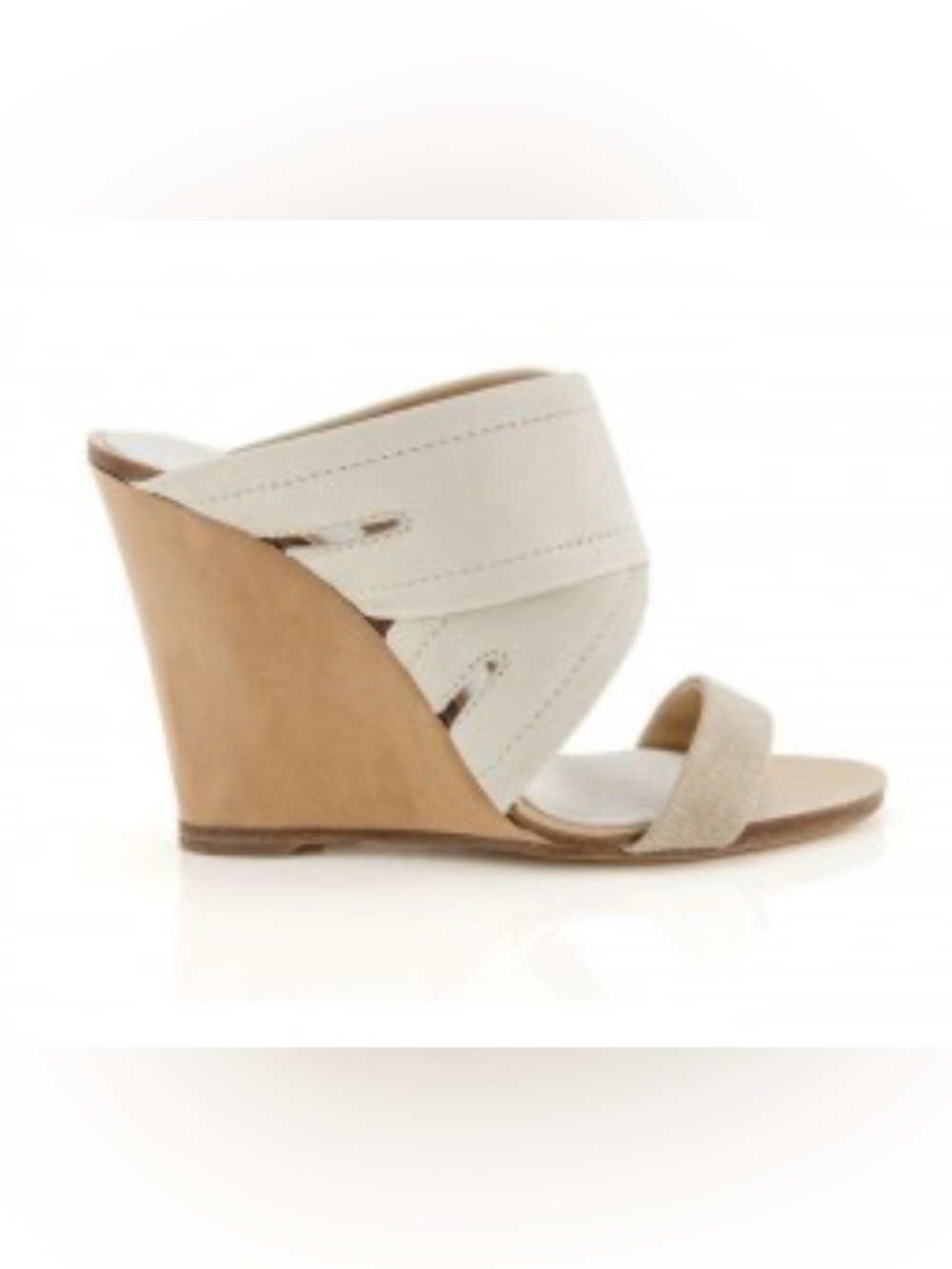Rag & Bone Shaw Wedge Mule Sandals Neutral Leather Slip On Resoled Size 8